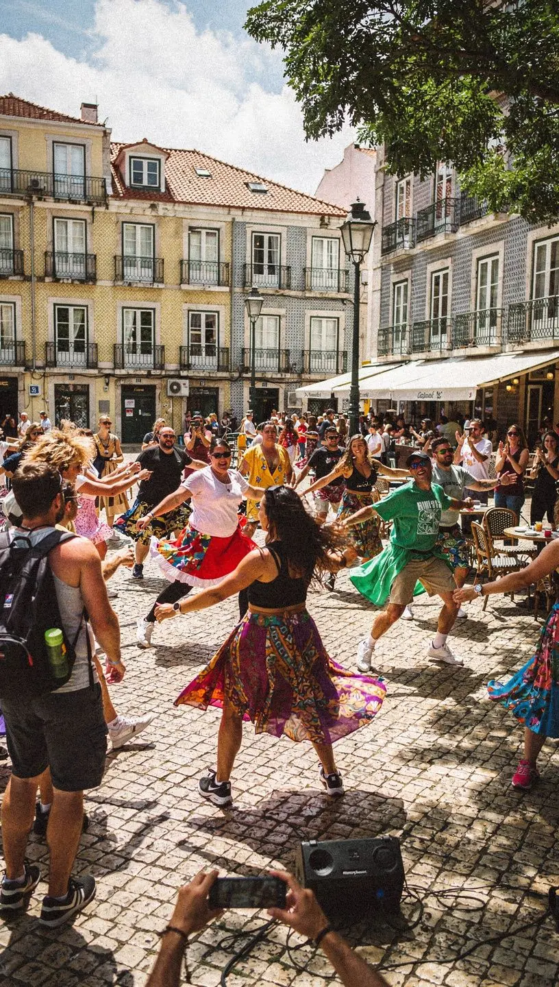 Dancers networking at a community event for connections